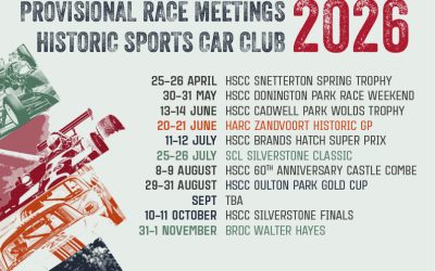 HSCC Racing Calendar 2026 (provisional)